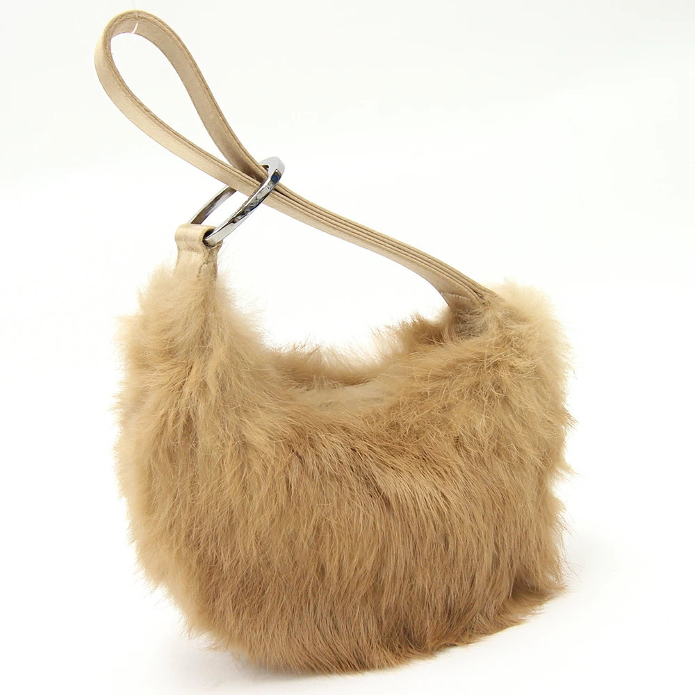 Gucci handbag Brown Fur Clutch One hand Hand Strap